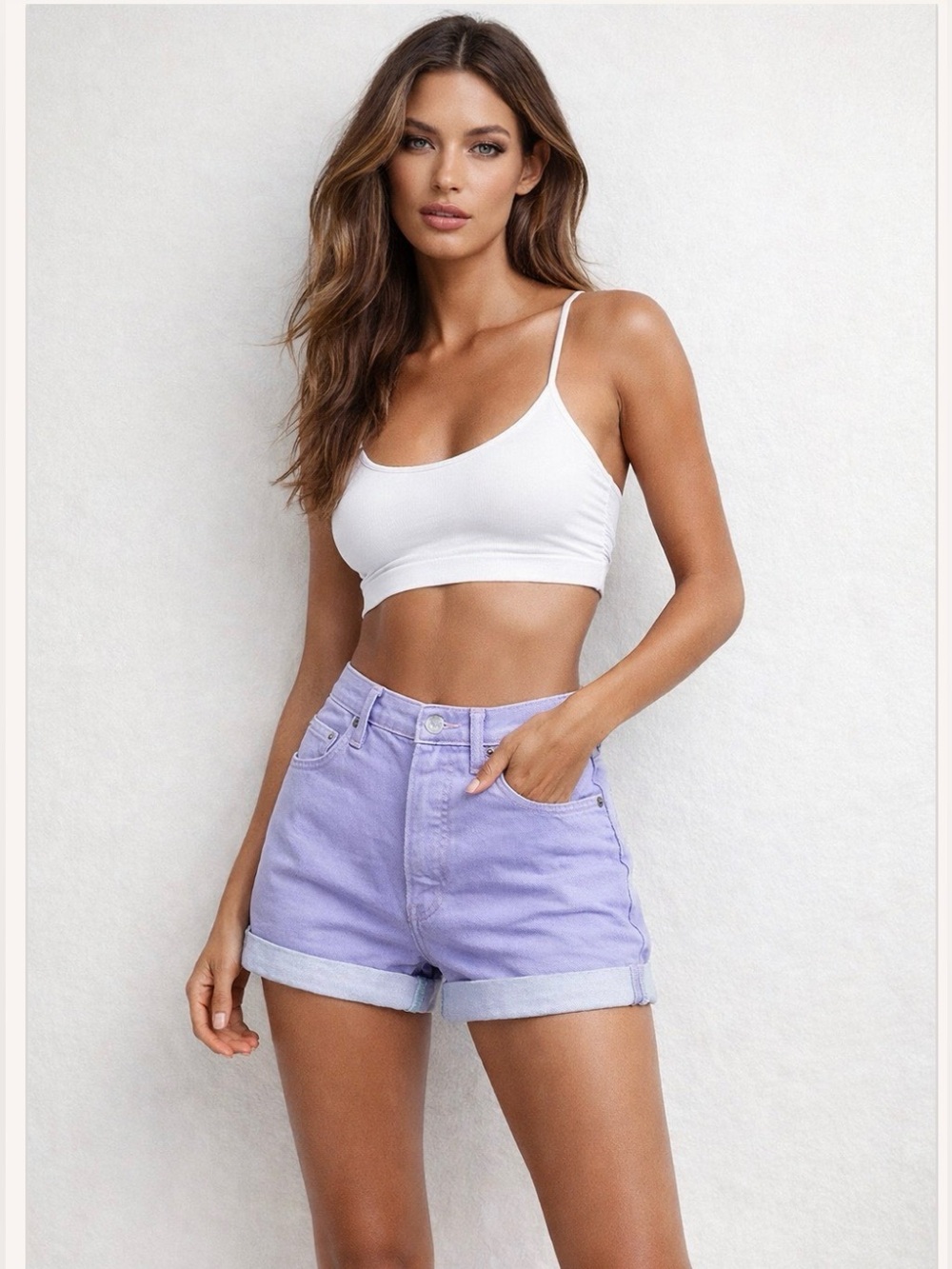 Levi’s 501 Shorts Button Fly Mid Rise Lilac Size 27 Jean Shorts NWT Reg. $69.50